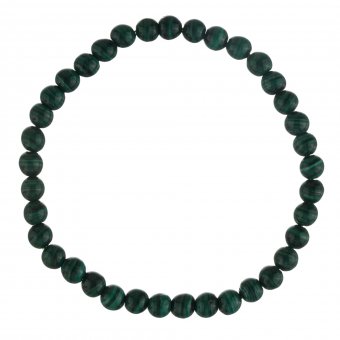 Bratara elastica din pietre semipretioase de 6 mm - malachit natural