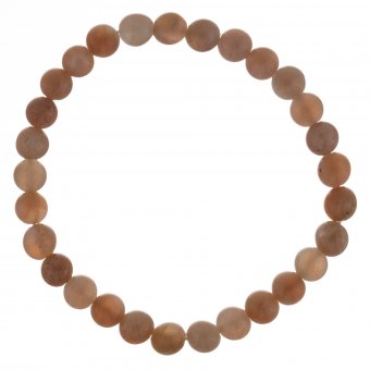 Bratara elastica din pietre semipretioase de 6 mm - piatra lunii PEACH