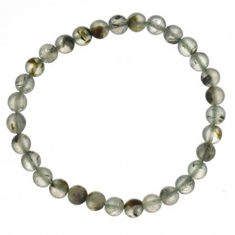 Bratara elastica din pietre semipretioase de 6 mm - prehnit