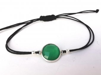 Bratara Onix Verde cu snur conector
