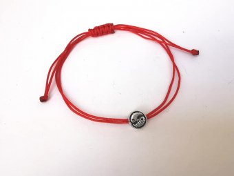 Bratara snur cu charm argint ying&yang