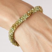 Bratara crosetata din pietre semipretioase - granat verde