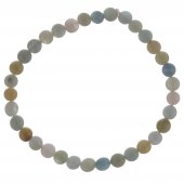 Bratara elastica din pietre semipretioase de 6 mm - acvamarin