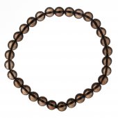 Bratara elastica din pietre semipretioase de 6 mm - cuart fumuriu