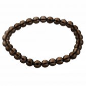 Bratara elastica din pietre semipretioase de 6 mm - cuart fumuriu