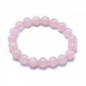 Bratara elastica din pietre semipretioase de 6 mm - cuart roz
