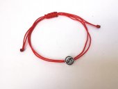 Bratara snur cu charm argint ying&yang