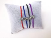 Bratara snur cu charm argint ying&yang
