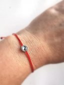 Bratara snur cu charm argint ying&yang