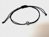 Bratara snur cu charm argint ying&yang