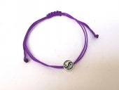 Bratara snur cu charm argint ying&yang